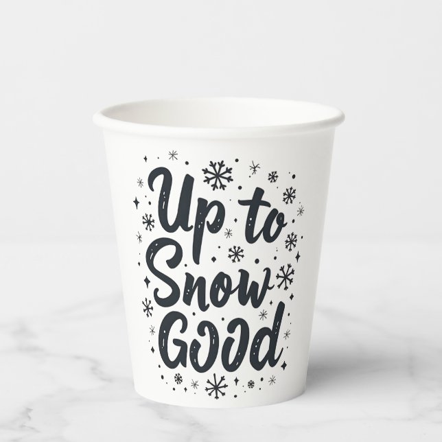 Bis zum Schnee Gute Sonne Winter Schneeflocken Wei Pappbecher (Vorderseite)