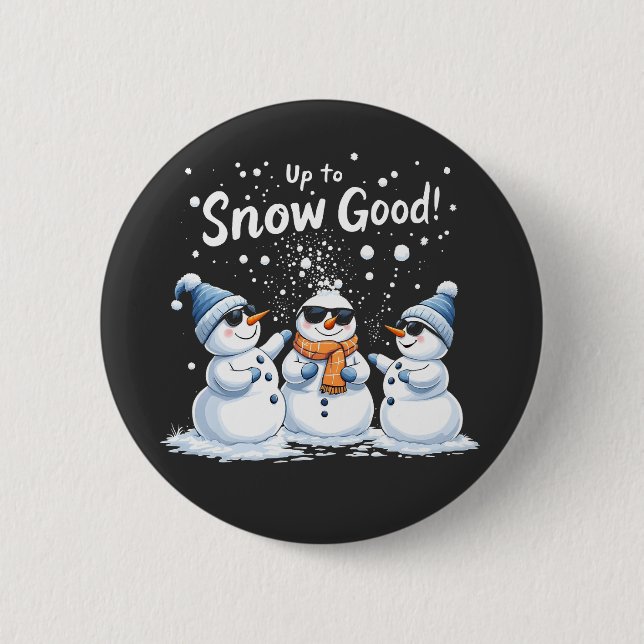 Bis zum Schnee Gute Weihnachten Schneemanns Button (Vorderseite)