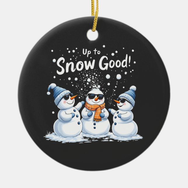 Bis zum Schnee Gute Weihnachten Schneemanns Keramik Ornament (Vorne)