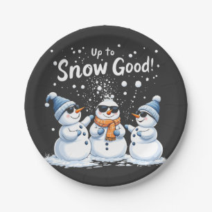Bis zum Schnee Gute Weihnachten Schneemanns Pappteller