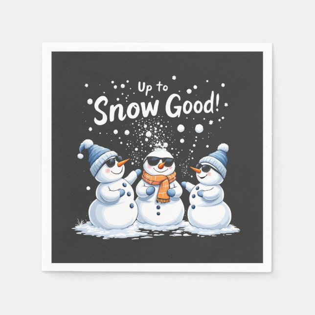 Bis zum Schnee Gute Weihnachten Schneemanns Serviette (Vorderseite)