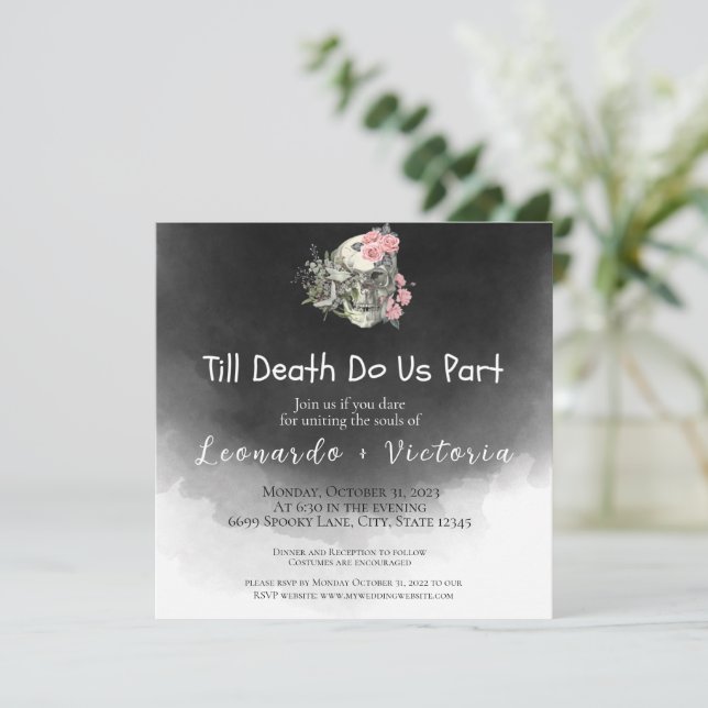 Bis zum Tod bringen wir eine Einladung zum Hochzei (Stehend Vorderseite)