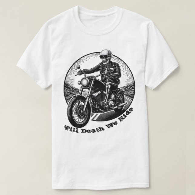 Bis zum Tod fahren wir - Skeleton Biker Premium T- T-Shirt (Design vorne)