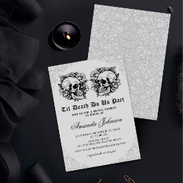 Bis zum Tod Gothic Floral Skull Brautparty Einladung