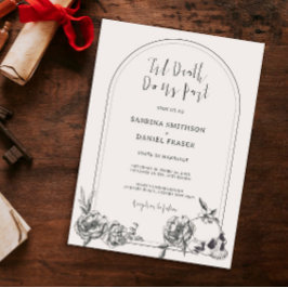 Bis zum Tod Gothic gezeichnete Blume Bogen Einladung