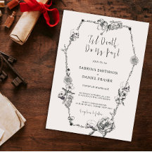 Bis zum Tod Gothic Handgezeichnete Blume Skull-Cof