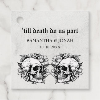 Bis zum Tod gotische Blumenschalen Hochzeit Geschenkanhänger