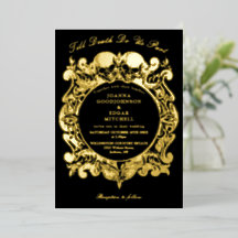 Bis zum Tod gotische Monogramm Hochzeit Schwarz un