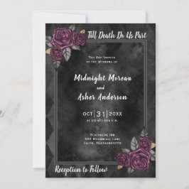 Bis zum Tod machen wir Teil Black Wedding Einladun Einladung