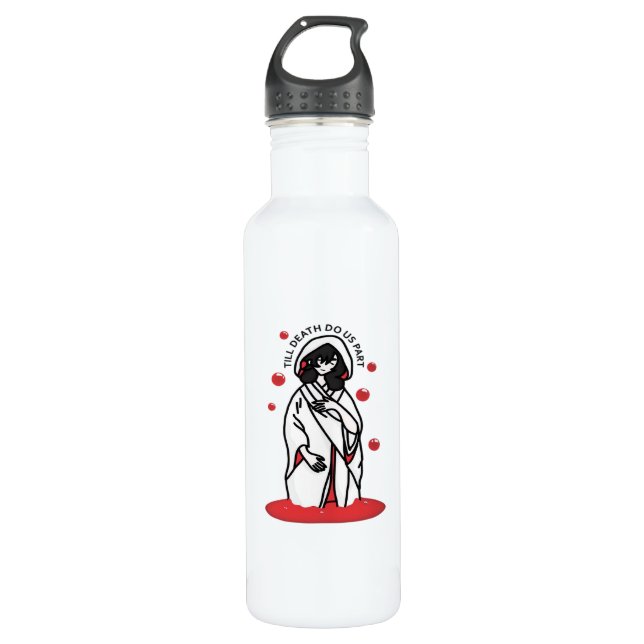 Bis zum Tod machen wir Teil - ein zaghafter Hochze Edelstahlflasche (Vorderseite)