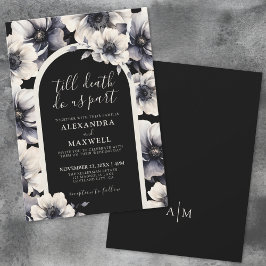 Bis zum Tod machen wir Teil Elegante Schwarze Flor Einladung