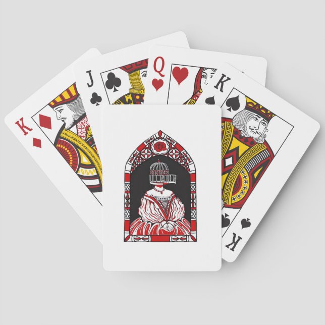Bis zum Tod machen wir Teil gekämmte Vögel klassis Spielkarten (Rückseite)