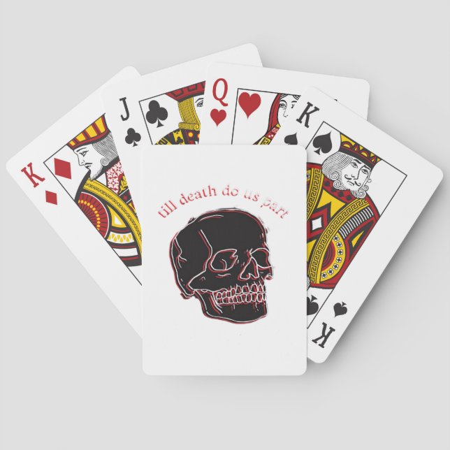 Bis zum Tod machen wir Teil - Glitchschädel mit so Spielkarten (Rückseite)
