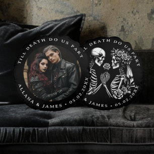 Bis zum Tod machen wir Teil Gothic Wedding Round K Rundes Kissen
