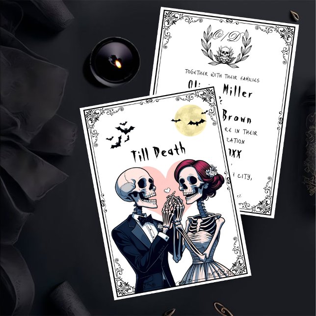 Bis zum Tod machen wir Teil gothisches Skelett Hoc Einladung (Von Creator hochgeladen)