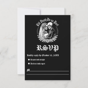 Bis zum Tod machen wir Teil gothisches Skelett Hoc RSVP Karte