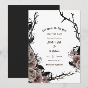 Bis zum Tod machen wir Teil gotische Flora Save th Save The Date