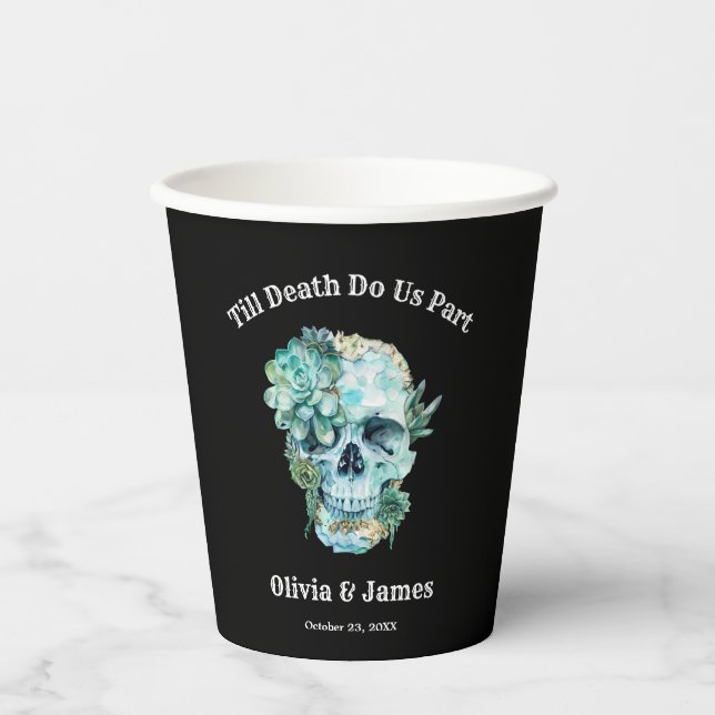 Bis zum Tod machen wir Teil gotische Halloween-Hoc Pappbecher (Vorderseite)
