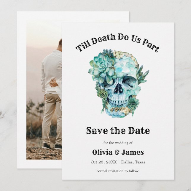 Bis zum Tod machen wir Teil gotische Halloween-Hoc Save The Date (Vorne/Hinten)