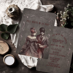 Bis zum Tod machen wir Teil gotische Hochzeit Einladung