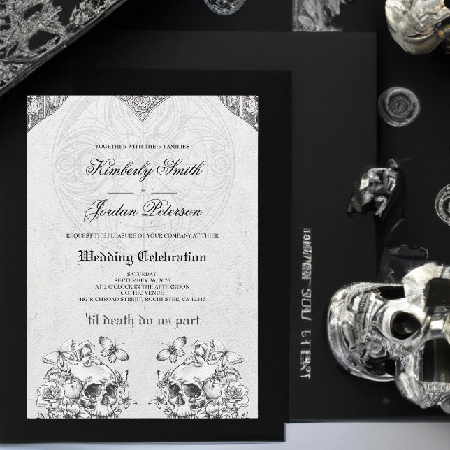Bis zum Tod machen wir Teil gotische Hochzeit schw Einladung (Von Creator hochgeladen)