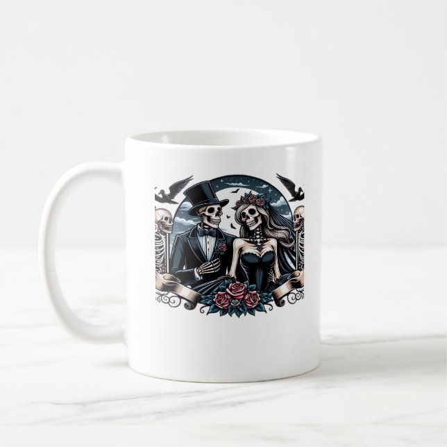 Bis zum Tod machen wir Teil - gotische Liebe Kaffeetasse (Links)