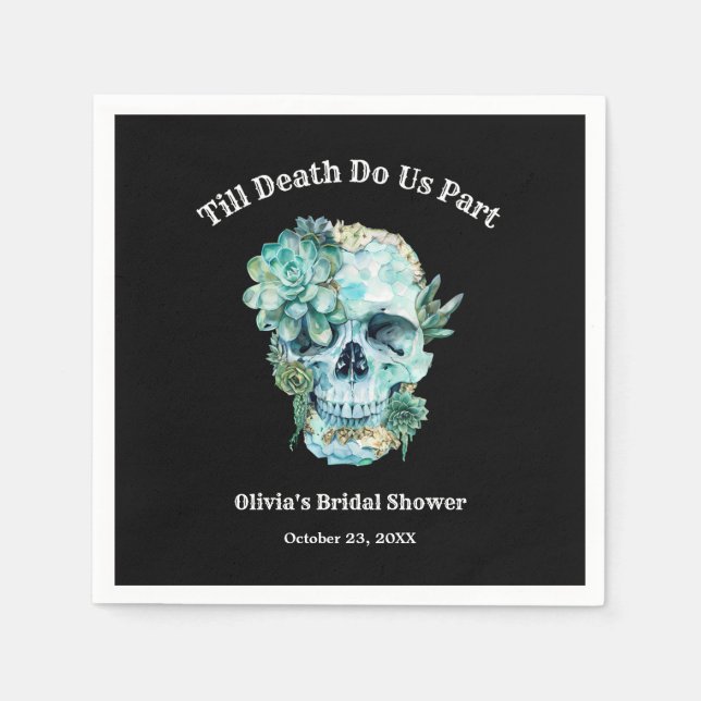 Bis zum Tod machen wir Teil Halloween-Brautparty Serviette (Vorderseite)
