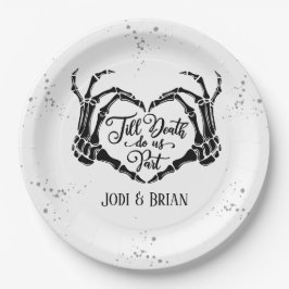 Bis zum Tod machen wir Teil Halloween Hochzeit Pappteller