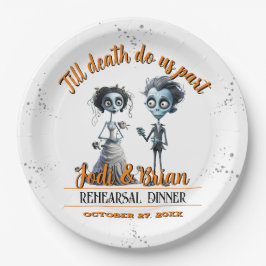 Bis zum Tod machen wir Teil Halloween Hochzeit Pappteller