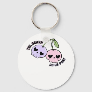 Bis zum Tod machen wir Teil - Niedliche Goth Skull Schlüsselanhänger