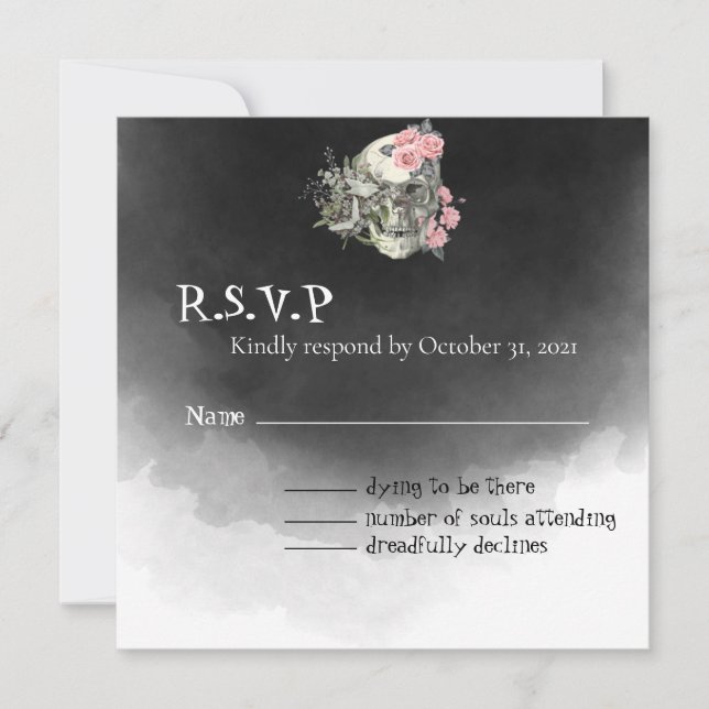 Bis zum Tod machen wir Teil-RSVP-Karte Einladung (Vorderseite)