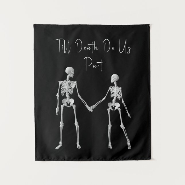 Bis zum Tod machen wir Teil Skelettband Wandteppich (Vorderseite)