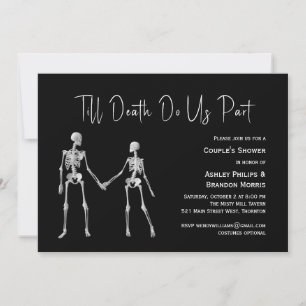 Bis zum Tod machen wir Teil Skeletton Couple Dusch Einladung