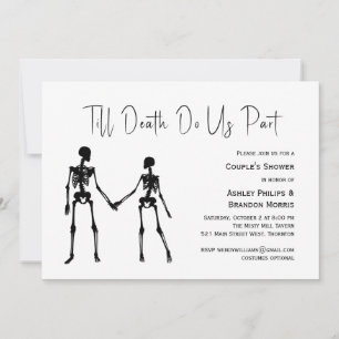 Bis zum Tod machen wir Teil Skeletton Couple Dusch Einladung