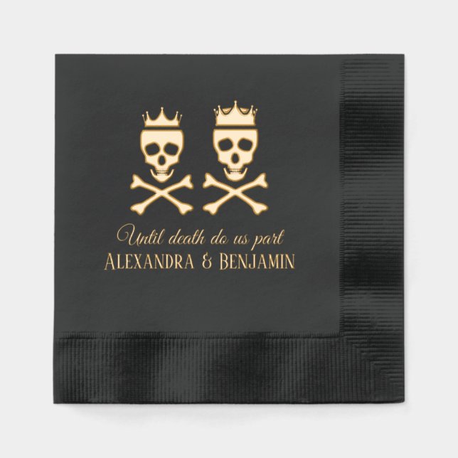 Bis zum Tod machen wir Teil Skull XBones gekrönt P Servietten Mit Folie (Vorderseite)