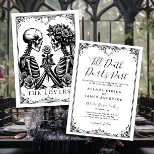 Bis zum Tod machen wir Teil Tarot Hochzeit Einladu Einladung