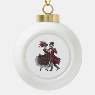 Bis zum Tod machen wir Teil - Viktorianisches Skel Keramik Kugel-Ornament