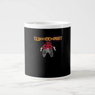 Bis zum Tod machen wir Teilskelett mit roten Blume Jumbo-Tasse
