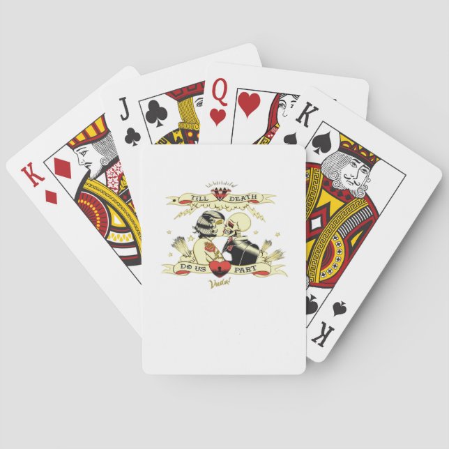 Bis zum Tod machen wir teilweise klassisches Desig Spielkarten (Rückseite)