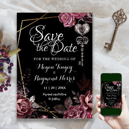 Bis zum Tod | Schwarz-Gotisches Elegant Save the D Date