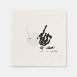 bis zum Tod schwarz-weiße Hochzeitscocktail Servie Serviette