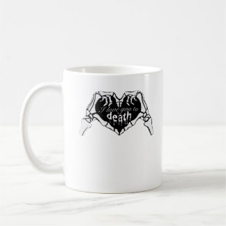 bis zum Tod: Skeletthand Herz Kaffeetasse