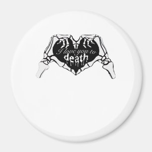 bis zum Tod: Skeletthand Herz Magnet