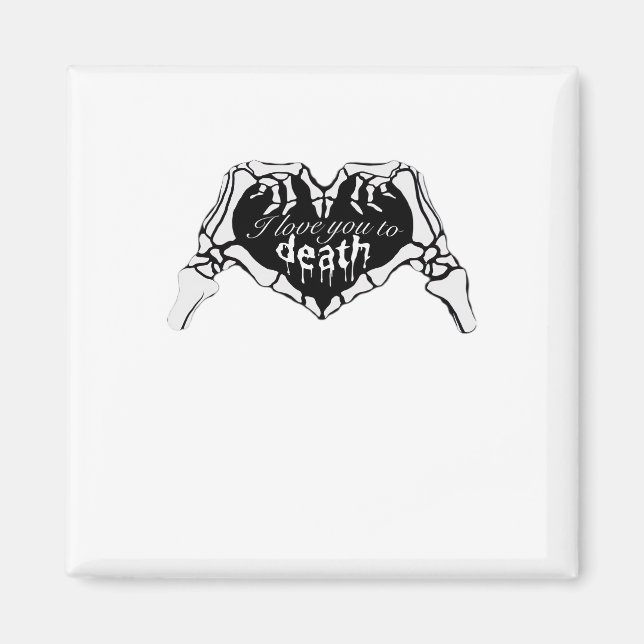 bis zum Tod: Skeletthand Herz Magnet (Vorne)