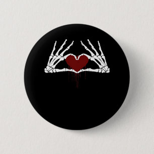 bis zum Tod - Skeletton Herz Hände Button