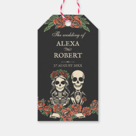 Bis zum Tod teilen wir Rose Skelett Hochzeit Geschenkanhänger