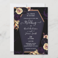 Bis zum Tod tun uns Lila Coffin-gotische Hochzeit