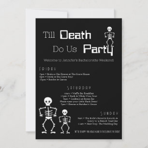 Bis zum Tod tun uns Party Bachelorette Strecke Einladung
