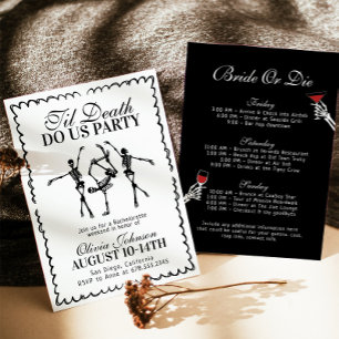 Bis zum Tod tun uns Party Bachelorette Wochenende Einladung