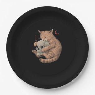 Bis zum Tod tun uns Party Cat Skull Classic Pappteller